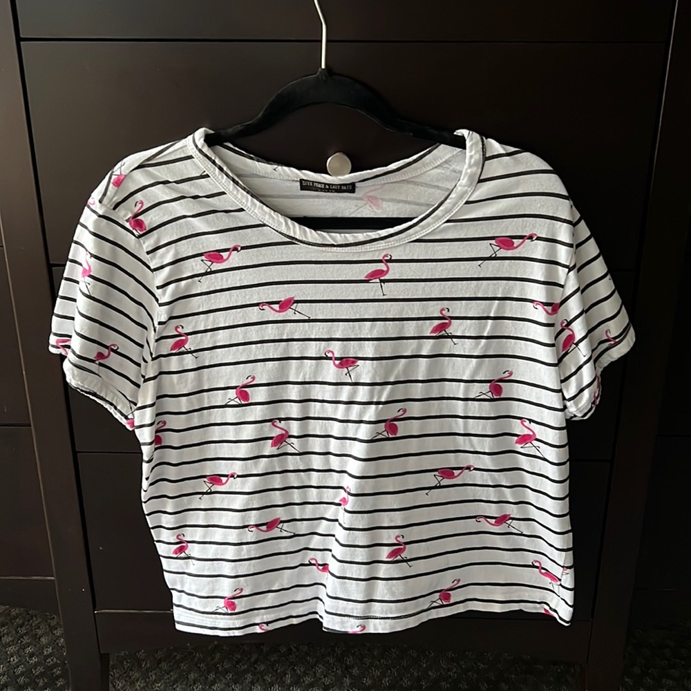 Crop flamingo top